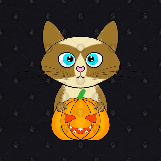 Halloween cute cat pumpkin by ArtDigitalWings